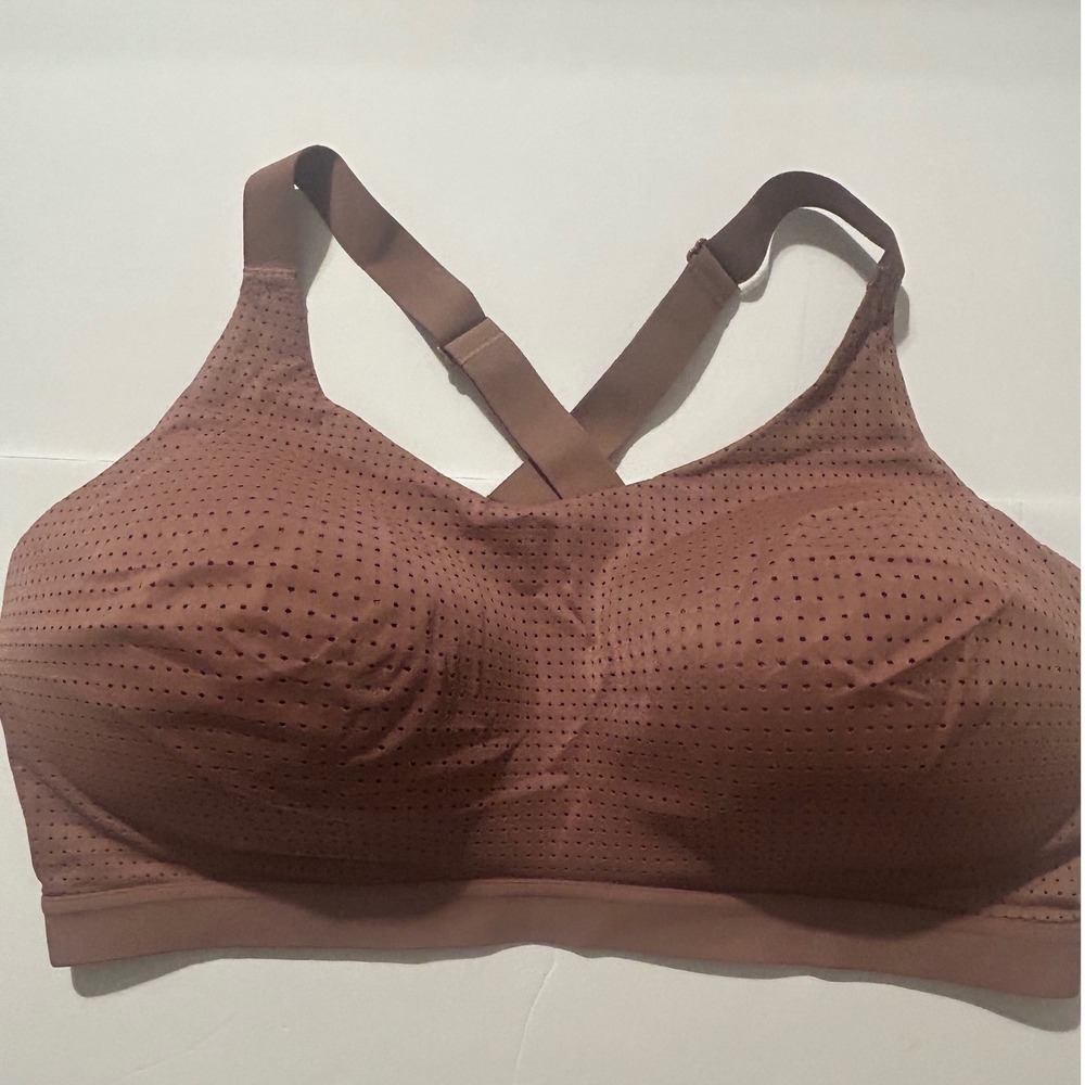 Victoria's Secret VSX Sport Bra 38DD Mauve Brown High Impact Perforated NWT